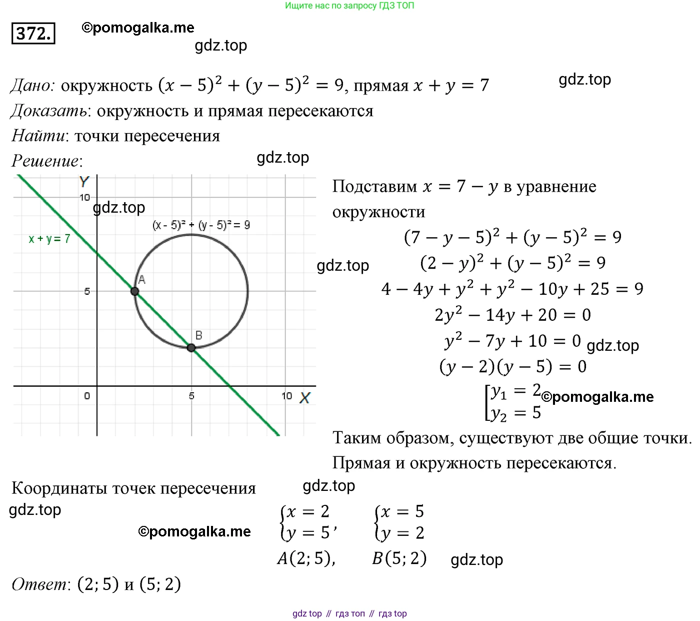 ГДЗ Геометрия, 9 класс Учебник, авторы: Мерзляк Аркадий Григорьевич, Полонский Виталий Борисович, Якир Михаил Семёнович, издательство Просвещение, Москва, 2019, оранжевого цвета, страница 91, номер 372, Решение 4