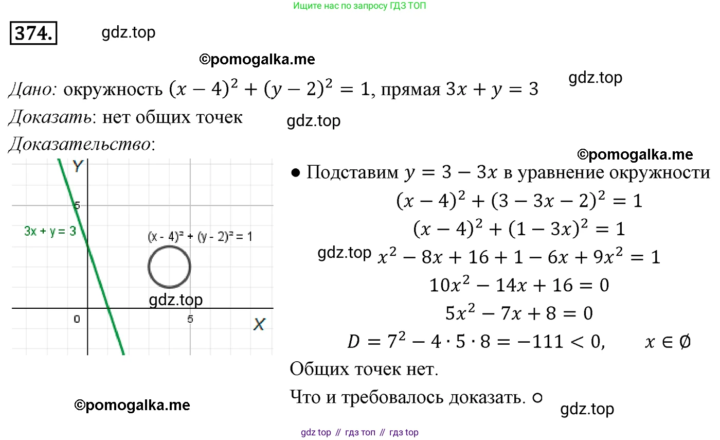 ГДЗ Геометрия, 9 класс Учебник, авторы: Мерзляк Аркадий Григорьевич, Полонский Виталий Борисович, Якир Михаил Семёнович, издательство Просвещение, Москва, 2019, оранжевого цвета, страница 91, номер 374, Решение 4