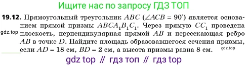 ГДЗ Геометрия, 10 класс Учебник, авторы: Мерзляк Аркадий Григорьевич, Поляков Виталий Михайлович, Номировский Дмитрий Анатольевич, издательство Вентана-граф, Москва, 2017, зелёного цвета, страница 207, номер 19.12, Условие