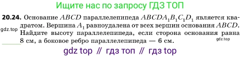 ГДЗ Геометрия, 10 класс Учебник, авторы: Мерзляк Аркадий Григорьевич, Поляков Виталий Михайлович, Номировский Дмитрий Анатольевич, издательство Вентана-граф, Москва, 2017, зелёного цвета, страница 218, номер 20.24, Условие