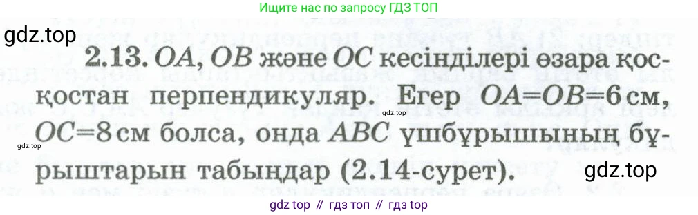 ГДЗ Геометрия, 10 класс Учебник, авторы: Шыныбеков Абдухали Насырович, Шыныбеков Данияр Абдухалиевич, Жумабаев Ринат Нурланович, издательство Атамұра, Алматы, 2019, страница 40, номер 2.13, Условия kz