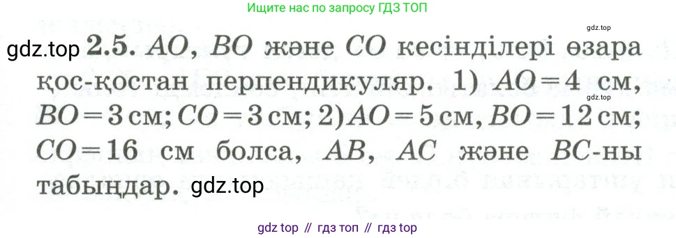 ГДЗ Геометрия, 10 класс Учебник, авторы: Шыныбеков Абдухали Насырович, Шыныбеков Данияр Абдухалиевич, Жумабаев Ринат Нурланович, издательство Атамұра, Алматы, 2019, страница 39, номер 2.5, Условия kz