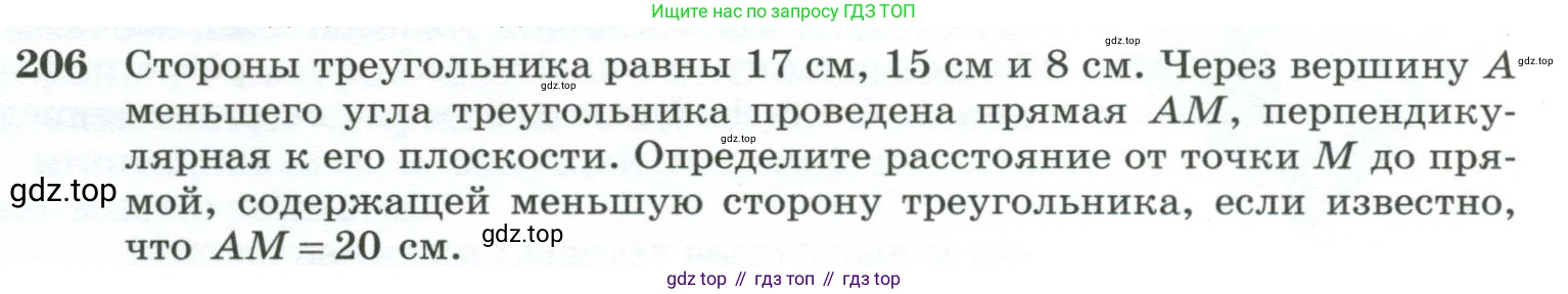 ГДЗ Геометрия, 10-11 класс Учебник, авторы: Атанасян Левон Сергеевич, Бутузов Валентин Фёдорович, Кадомцев Сергей Борисович, Позняк Эдуард Генрихович, Киселёва Людмила Сергеевна, издательство Просвещение, Москва, 2019, коричневого цвета, страница 61, номер 206, Условие