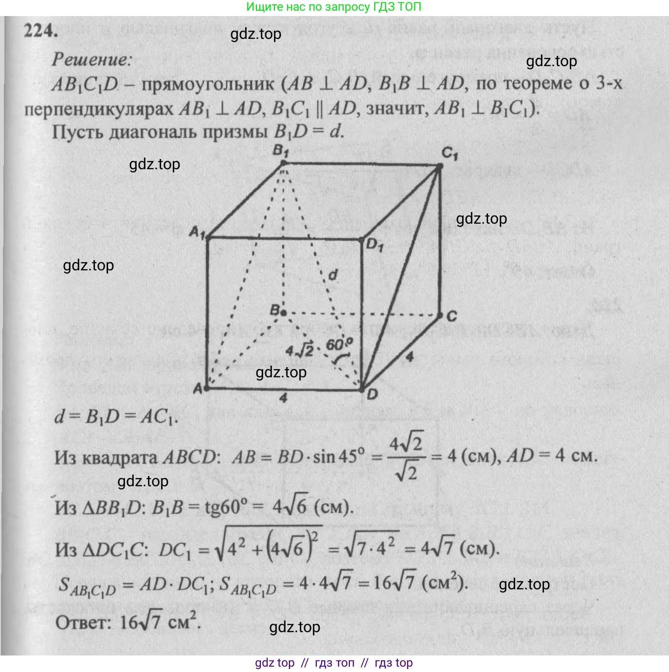 Геометрия, 10-11 класс Учебник, авторы: Атанасян Левон Сергеевич, Бутузов Валентин Фёдорович, Кадомцев Сергей Борисович, Позняк Эдуард Генрихович, Киселёва Людмила Сергеевна, издательство Просвещение, Москва, 2019, коричневого цвета, страница 71, номер 224, Решение 3