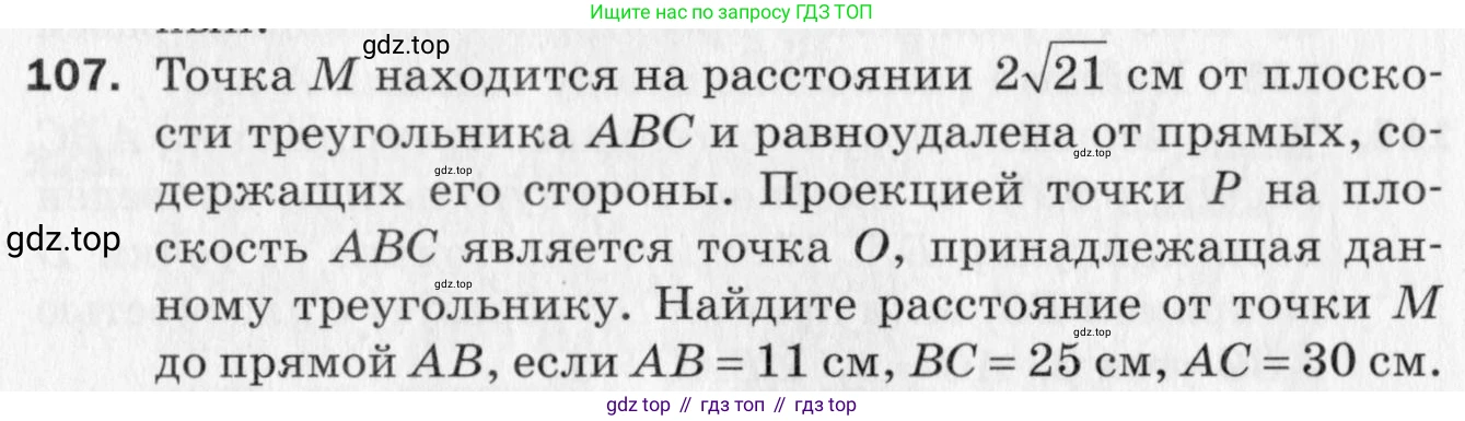 ГДЗ Геометрия, 10 класс Дидактические материалы, авторы: Мерзляк Аркадий Григорьевич, Полонский Виталий Борисович, Рабинович Ефим Михайлович, Якир Михаил Семёнович, издательство Вентана-граф, Москва, 2020, страница 49, номер 107, Условие