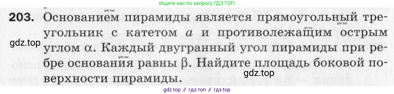 ГДЗ Геометрия, 10 класс Дидактические материалы, авторы: Мерзляк Аркадий Григорьевич, Полонский Виталий Борисович, Рабинович Ефим Михайлович, Якир Михаил Семёнович, издательство Вентана-граф, Москва, 2020, страница 61, номер 203, Условие
