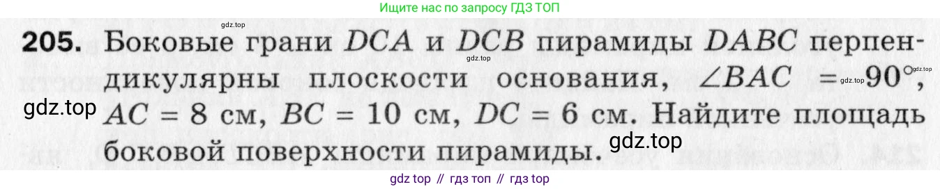 ГДЗ Геометрия, 10 класс Дидактические материалы, авторы: Мерзляк Аркадий Григорьевич, Полонский Виталий Борисович, Рабинович Ефим Михайлович, Якир Михаил Семёнович, издательство Вентана-граф, Москва, 2020, страница 61, номер 205, Условие