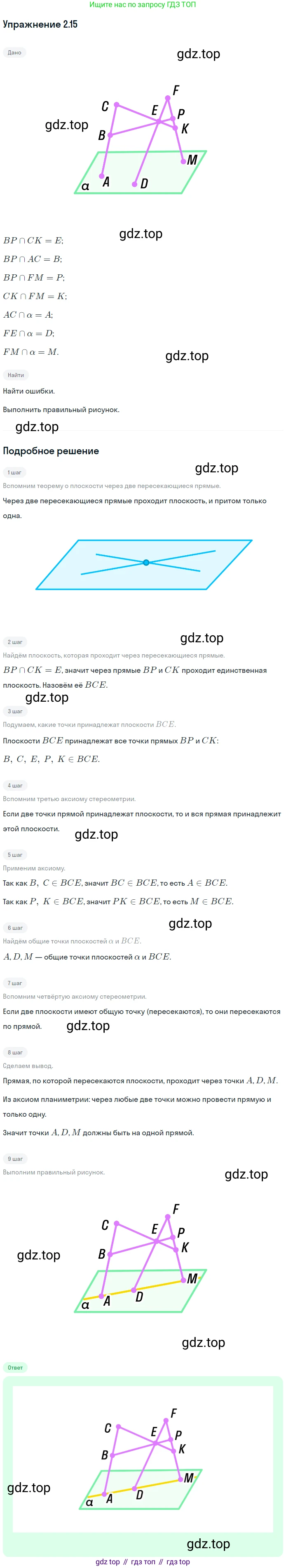 ГДЗ Геометрия, 10 класс Учебник, авторы: Мерзляк Аркадий Григорьевич, Номировский Дмитрий Анатольевич, Полонский Виталий Борисович, Якир Михаил Семёнович, издательство Просвещение, Москва, 2017, оранжевого цвета, страница 16, номер 15, Решение 1