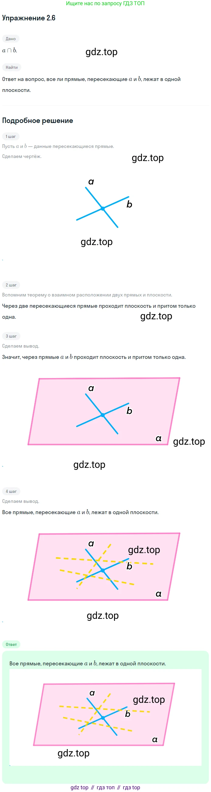 ГДЗ Геометрия, 10 класс Учебник, авторы: Мерзляк Аркадий Григорьевич, Номировский Дмитрий Анатольевич, Полонский Виталий Борисович, Якир Михаил Семёнович, издательство Просвещение, Москва, 2017, оранжевого цвета, страница 15, номер 6, Решение 1