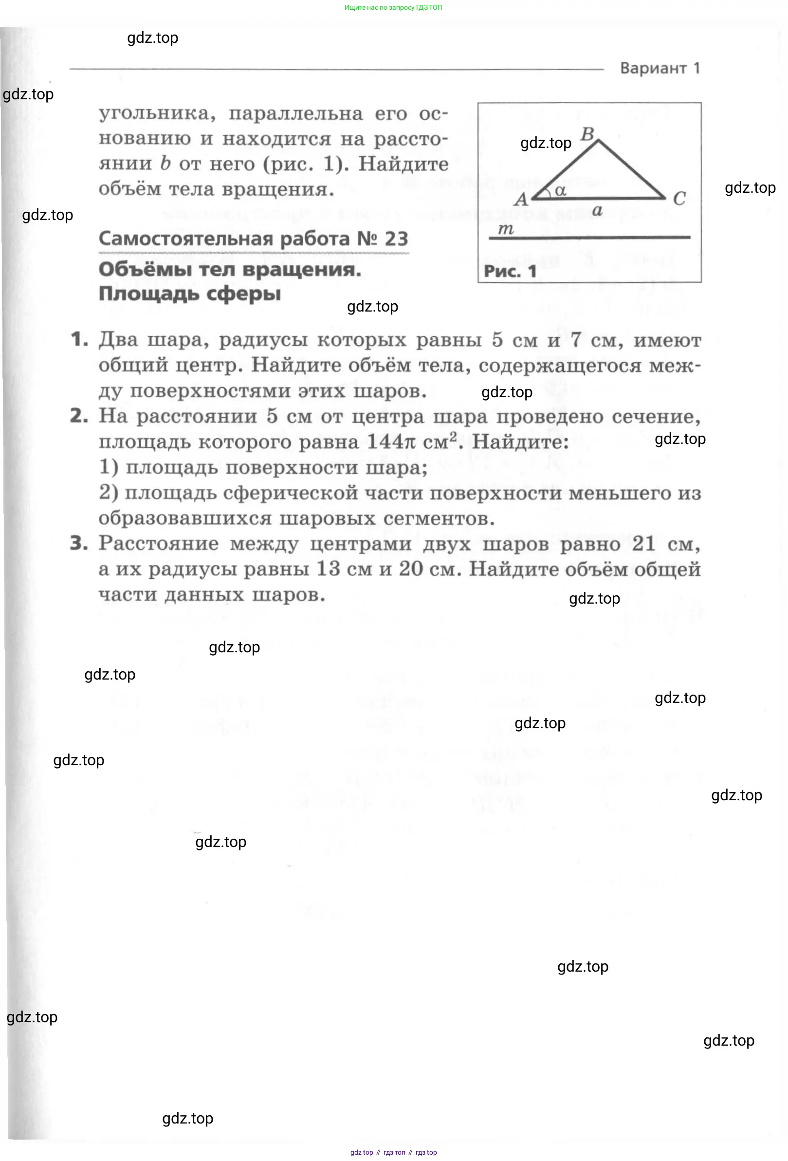 Геометрия, 11 класс Самостоятельные и контрольные работы, авторы: Мерзляк Аркадий Григорьевич, Номировский Дмитрий Анатольевич, Полонский Виталий Борисович, Якир Михаил Семёнович, издательство Вентана-граф, Москва, 2020, страница 13