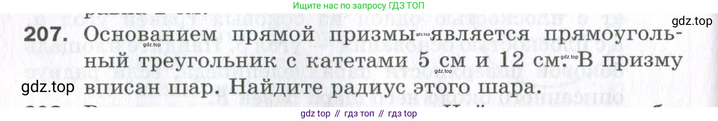 ГДЗ Геометрия, 11 класс Дидактические материалы, авторы: Мерзляк Аркадий Григорьевич, Полонский Виталий Борисович, Рабинович Ефим Михайлович, Якир Михаил Семёнович, издательство Просвещение, Москва, 2021, страница 98, номер 207, Условие 2023