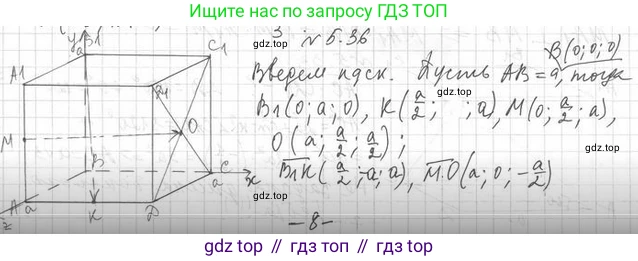ГДЗ Геометрия, 11 класс Учебник, авторы: Мерзляк Аркадий Григорьевич, Номировский Дмитрий Анатольевич, Поляков Виталий Михайлович, издательство Вентана-граф, Москва, 2019, страница 50, номер 5.36, Решение 2