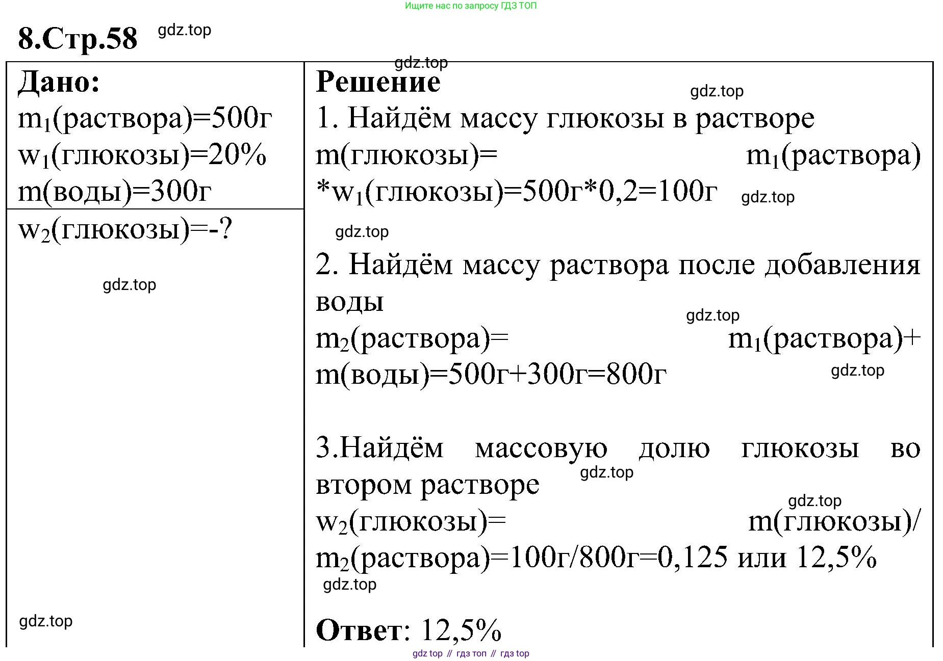 Химия, 7 класс рабочая тетрадь, автор: Габриелян Олег Саргисович, издательство Просвещение, Москва, 2021, страница 58, номер 8, Решение