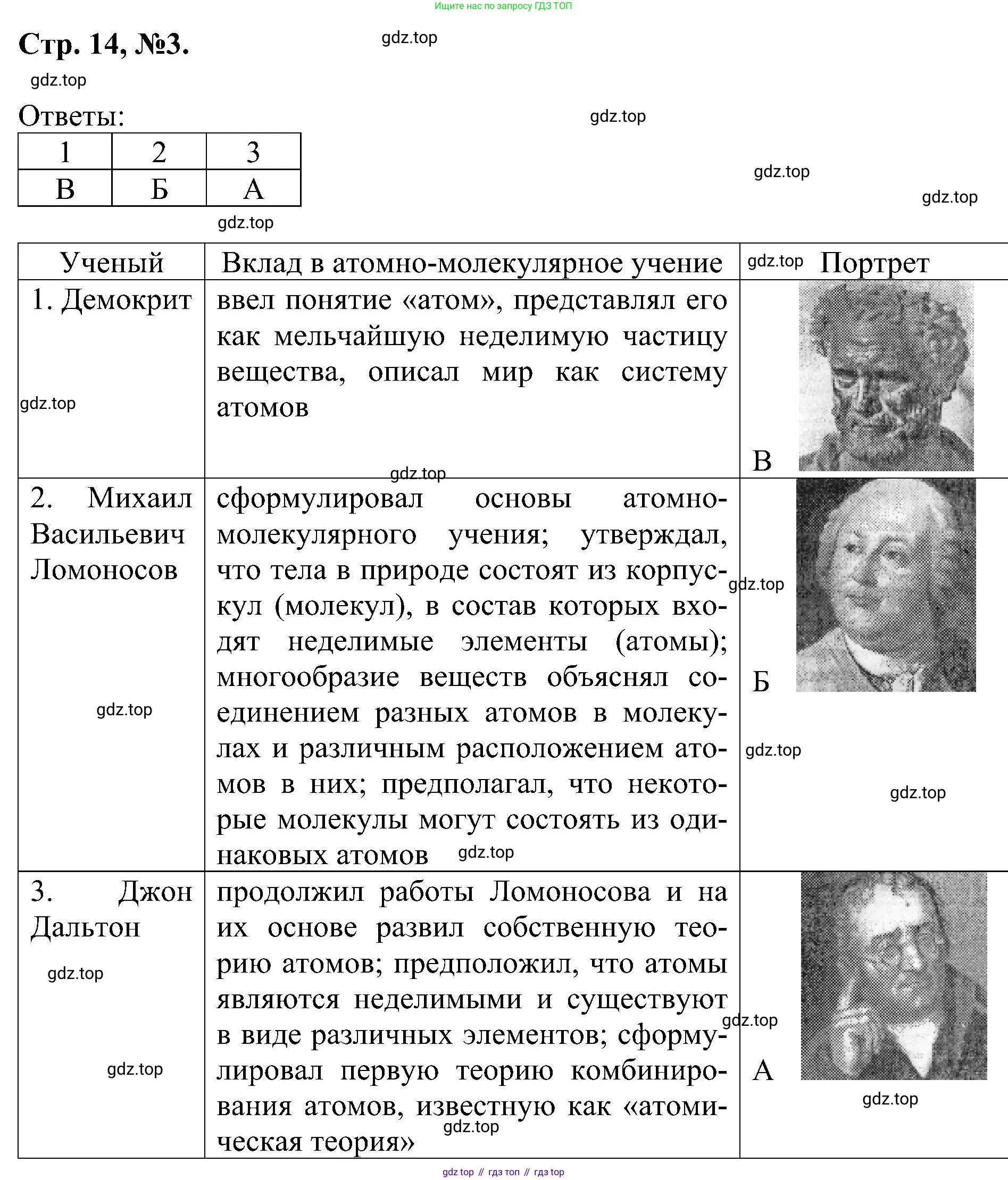 Химия, 7 класс рабочая тетрадь, авторы: Габриелян Олег Саргисович, Сладков Сергей Анатольевич, Остроумов Игорь Геннадьевич, издательство Просвещение, Москва, 2018, белого цвета, страница 14, номер 3, Решение