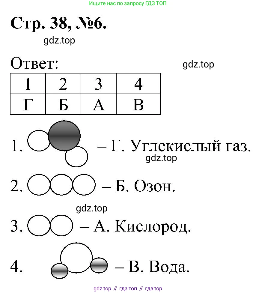 Химия, 7 класс рабочая тетрадь, авторы: Габриелян Олег Саргисович, Сладков Сергей Анатольевич, Остроумов Игорь Геннадьевич, издательство Просвещение, Москва, 2018, белого цвета, страница 38, номер 6, Решение