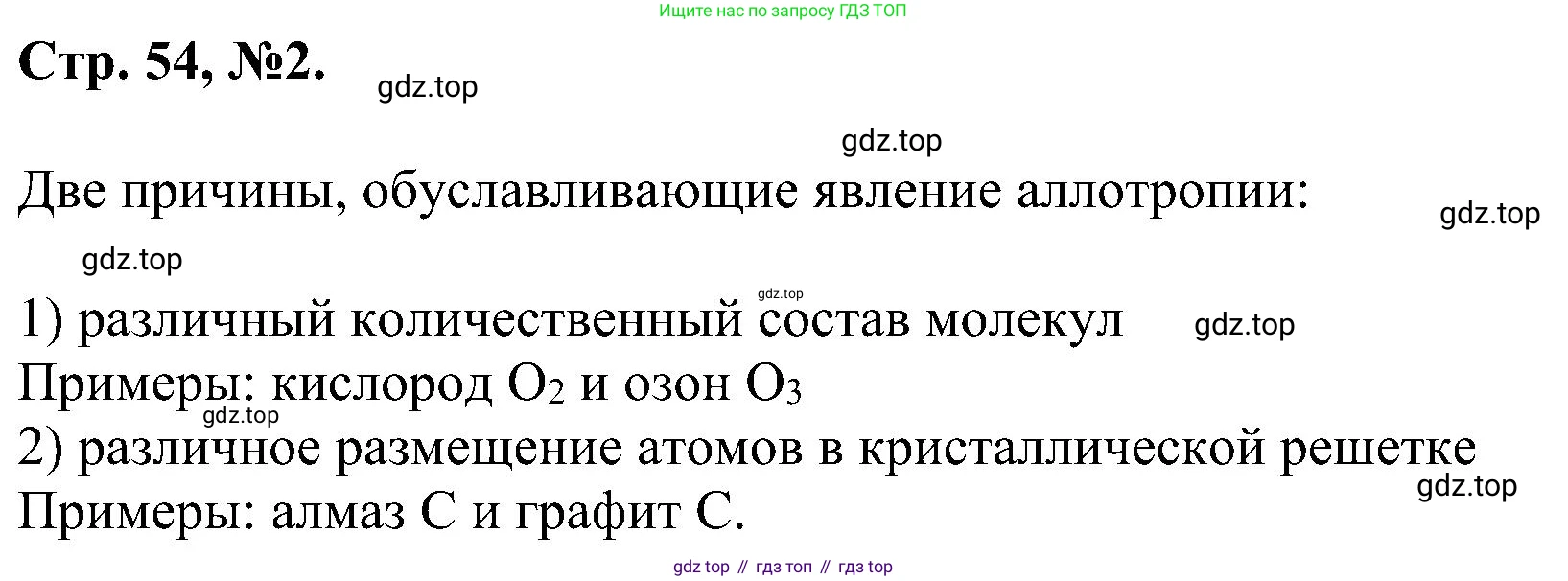 Химия, 7 класс рабочая тетрадь, авторы: Габриелян Олег Саргисович, Сладков Сергей Анатольевич, Остроумов Игорь Геннадьевич, издательство Просвещение, Москва, 2018, белого цвета, страница 54, номер 2, Решение