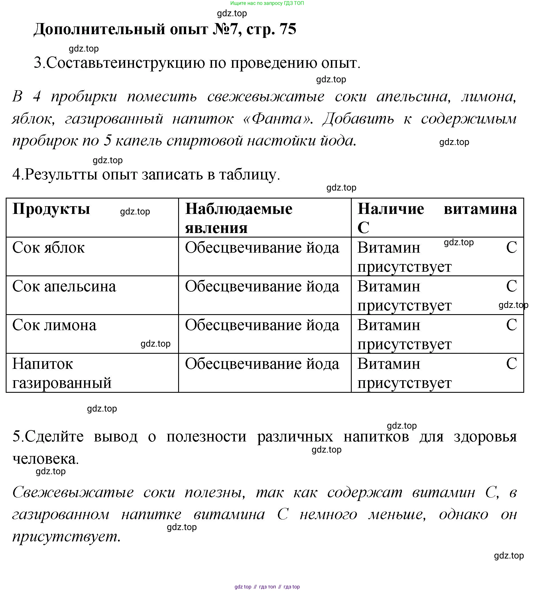 Химия, 7 класс Тетрадь для лабораторных и практических работ, авторы: Габриелян Олег Саргисович, Аксенова Инна Васильевна, Остроумов Игорь Геннадьевич, издательство Просвещение, Москва, 2018, белого цвета, страница 75, Решение
