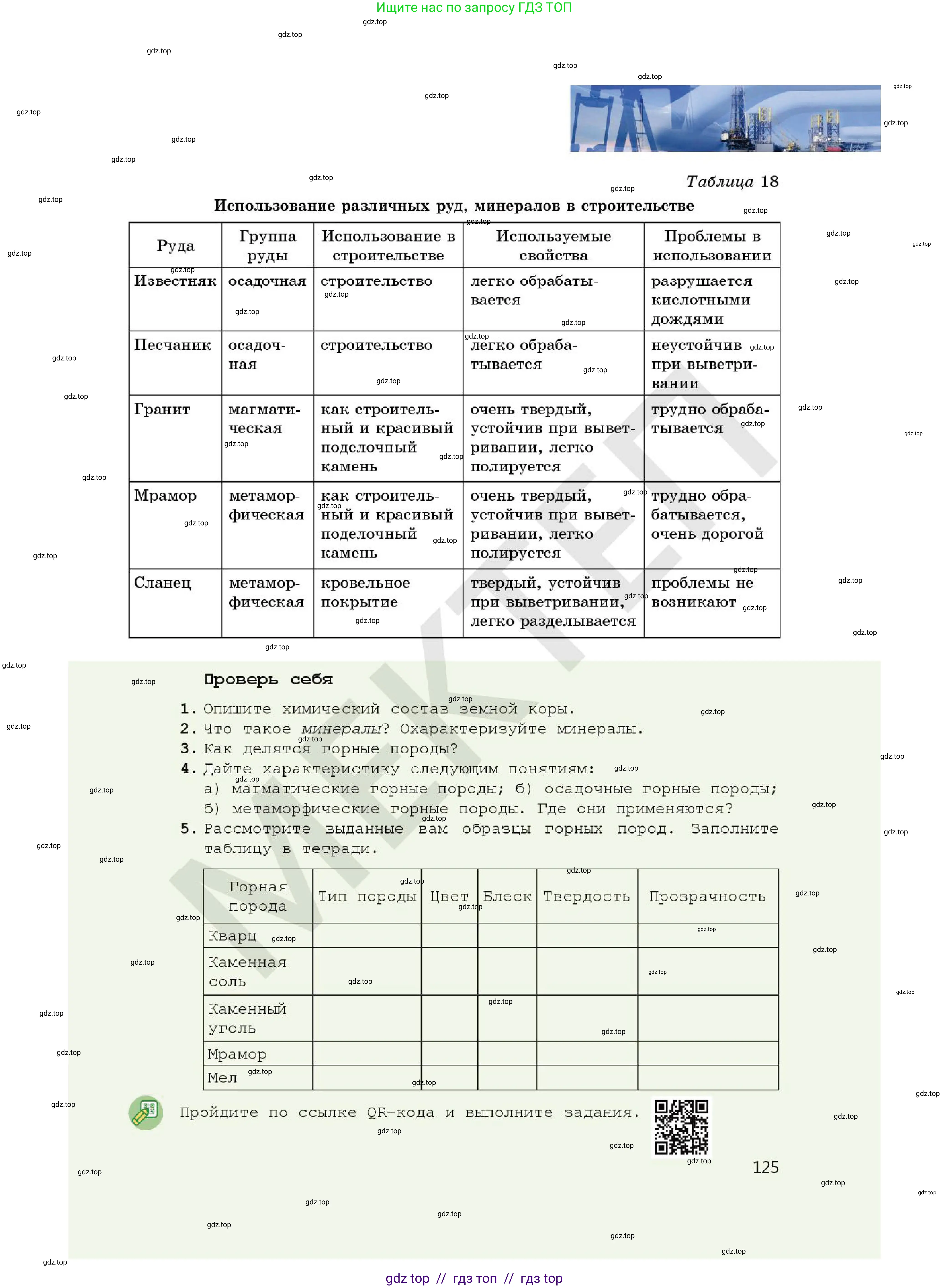 Химия, 7 класс Учебник, авторы: Оспанова Мейрамкуль Кабылбековна, Аухадиева Кырмызы Сейсенбековна, Белоусова Татьяна Геннадьевна, издательство Мектеп, Алматы, 2017, страница 125
