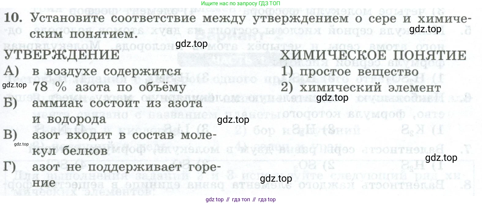 ГДЗ Химия, 8 класс Проверочные и контрольные работы, авторы: Габриелян Олег Саргисович, Лысова Галина Георгиевна, издательство Просвещение, Москва, 2023, белого цвета, страница 19, номер 10, Условие
