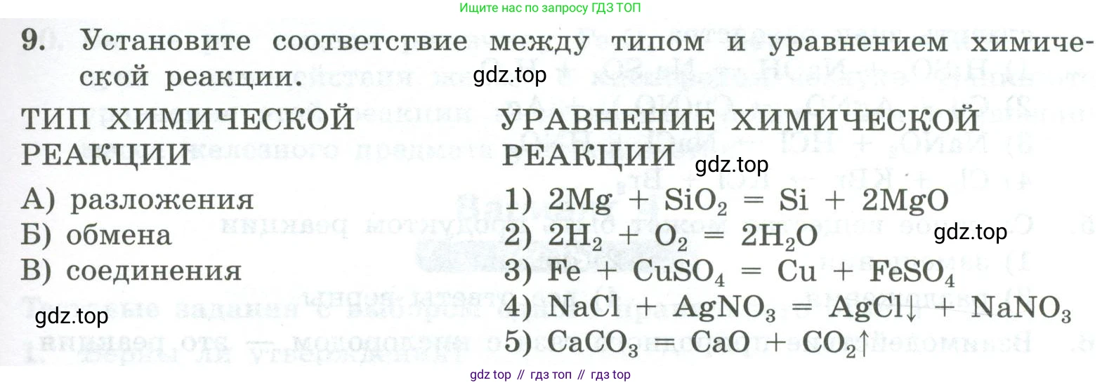 ГДЗ Химия, 8 класс Проверочные и контрольные работы, авторы: Габриелян Олег Саргисович, Лысова Галина Георгиевна, издательство Просвещение, Москва, 2023, белого цвета, страница 29, номер 9, Условие