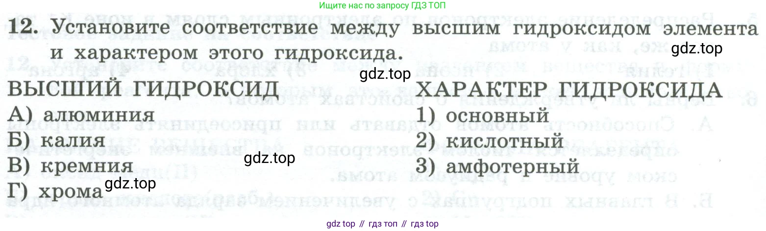 ГДЗ Химия, 8 класс Проверочные и контрольные работы, авторы: Габриелян Олег Саргисович, Лысова Галина Георгиевна, издательство Просвещение, Москва, 2023, белого цвета, страница 158, номер 12, Условие