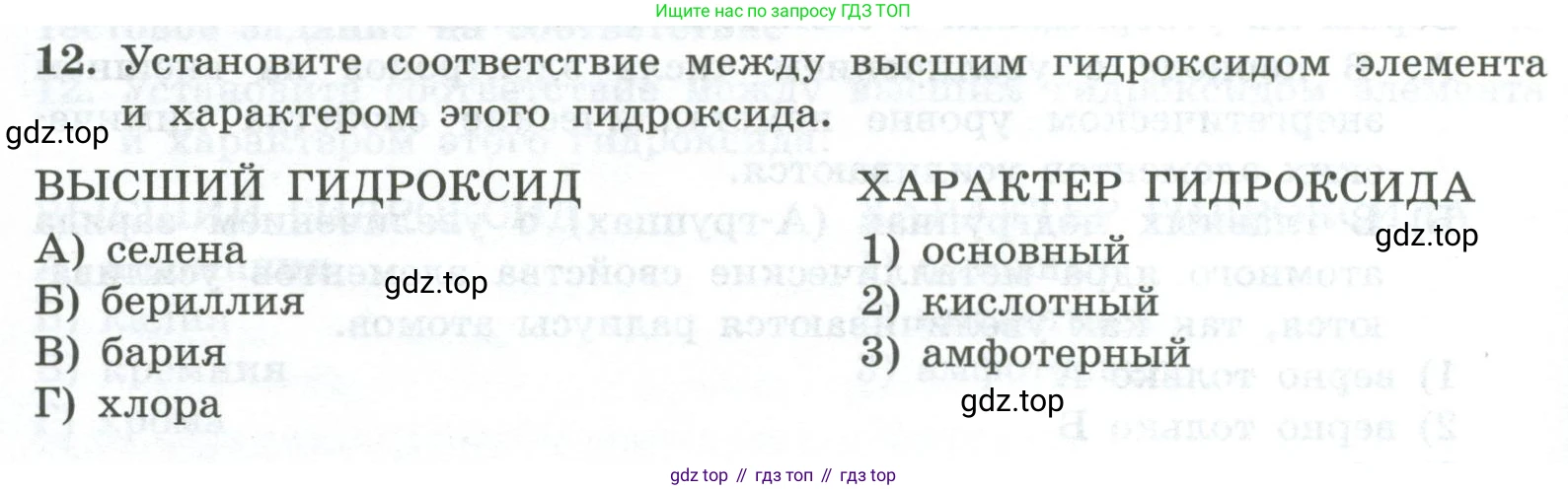 ГДЗ Химия, 8 класс Проверочные и контрольные работы, авторы: Габриелян Олег Саргисович, Лысова Галина Георгиевна, издательство Просвещение, Москва, 2023, белого цвета, страница 160, номер 12, Условие