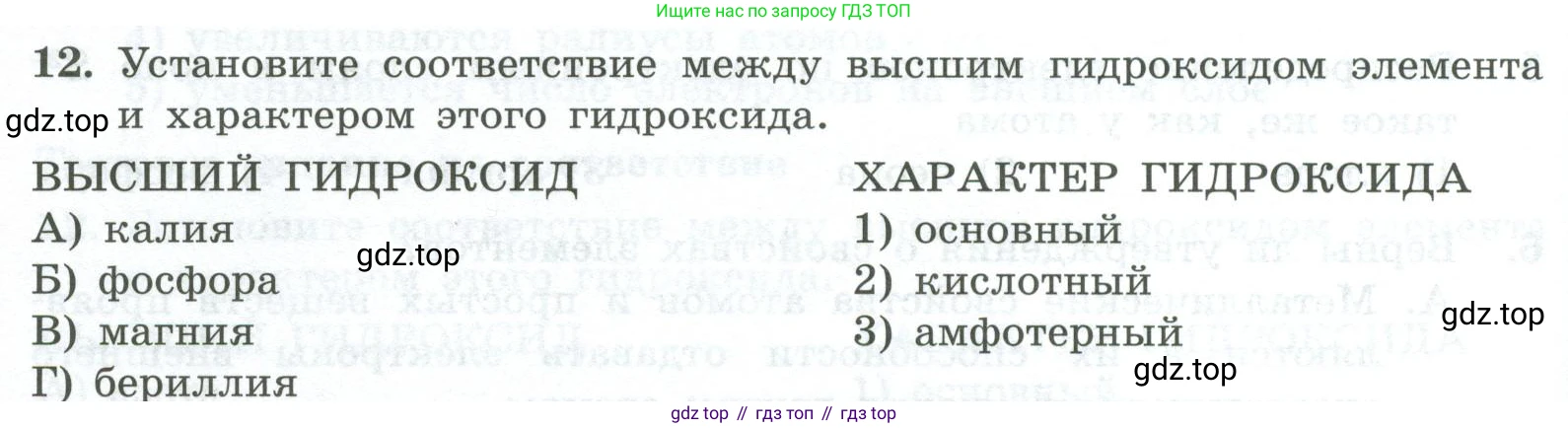 ГДЗ Химия, 8 класс Проверочные и контрольные работы, авторы: Габриелян Олег Саргисович, Лысова Галина Георгиевна, издательство Просвещение, Москва, 2023, белого цвета, страница 164, номер 12, Условие