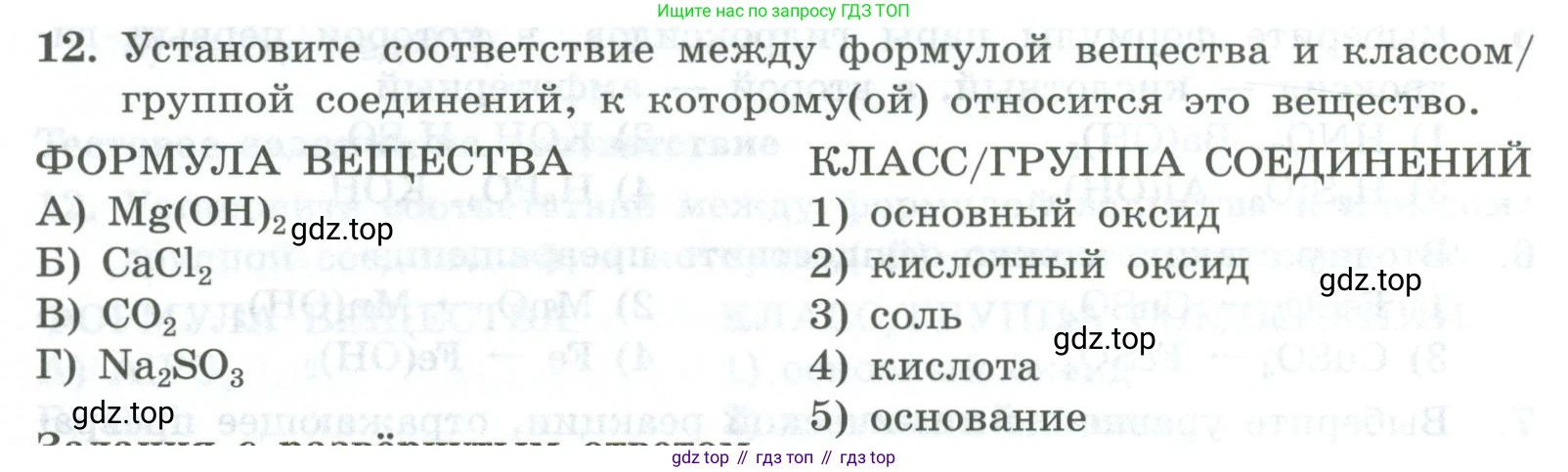 ГДЗ Химия, 8 класс Проверочные и контрольные работы, авторы: Габриелян Олег Саргисович, Лысова Галина Георгиевна, издательство Просвещение, Москва, 2023, белого цвета, страница 168, номер 12, Условие
