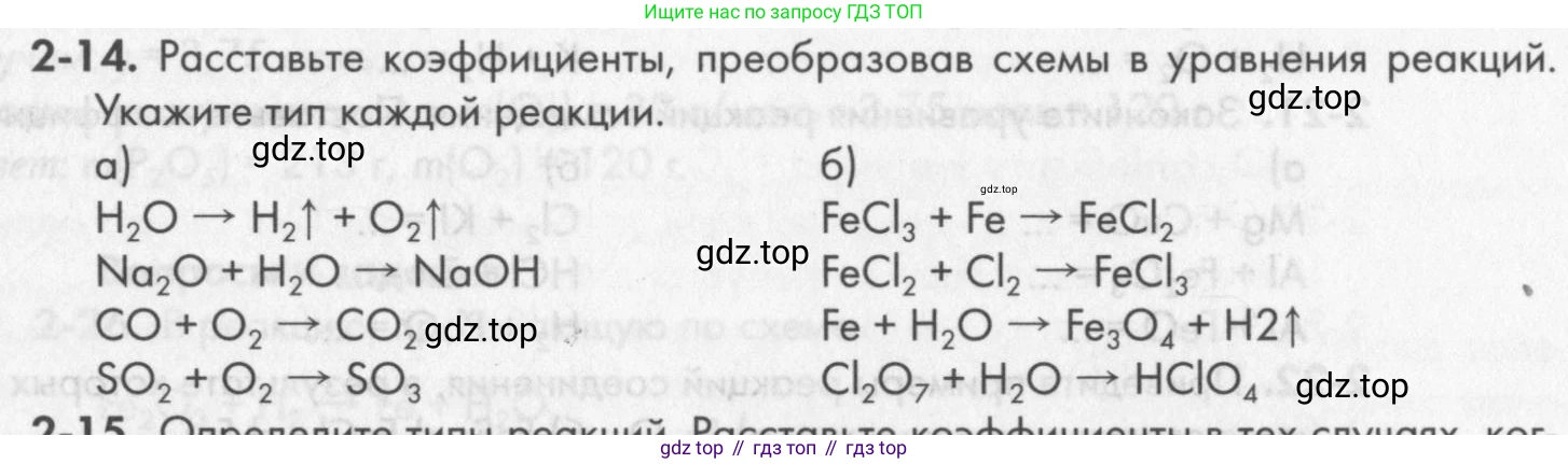 ГДЗ Химия, 8 класс Задачник, авторы: Кузнецова Нинель Евгеньевна, Левкин Антон Николаевич, издательство Вентана-граф, Москва, 2014, бирюзового цвета, страница 25, номер 2-14, Условие