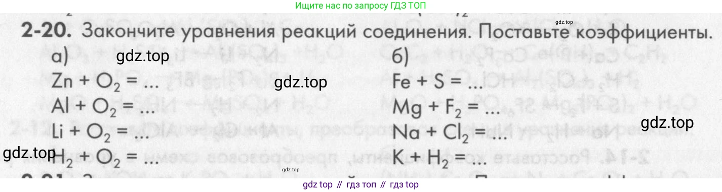 ГДЗ Химия, 8 класс Задачник, авторы: Кузнецова Нинель Евгеньевна, Левкин Антон Николаевич, издательство Вентана-граф, Москва, 2014, бирюзового цвета, страница 26, номер 2-20, Условие