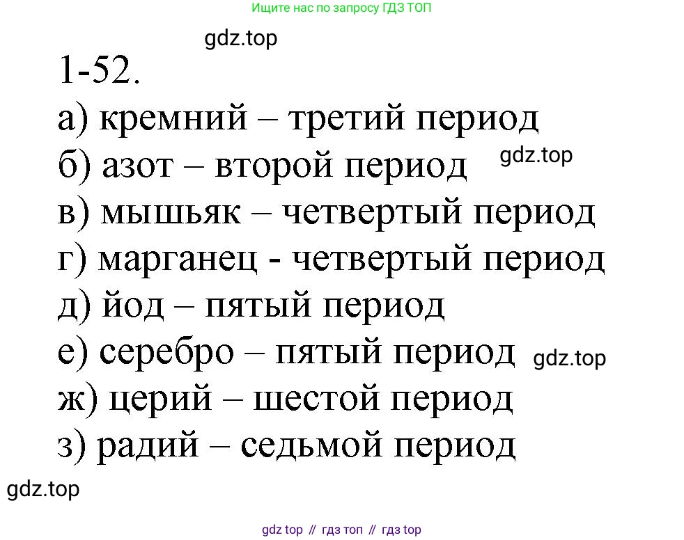ГДЗ Химия, 8 класс Задачник, авторы: Кузнецова Нинель Евгеньевна, Левкин Антон Николаевич, издательство Вентана-граф, Москва, 2014, бирюзового цвета, страница 12, номер 1-52, Решение