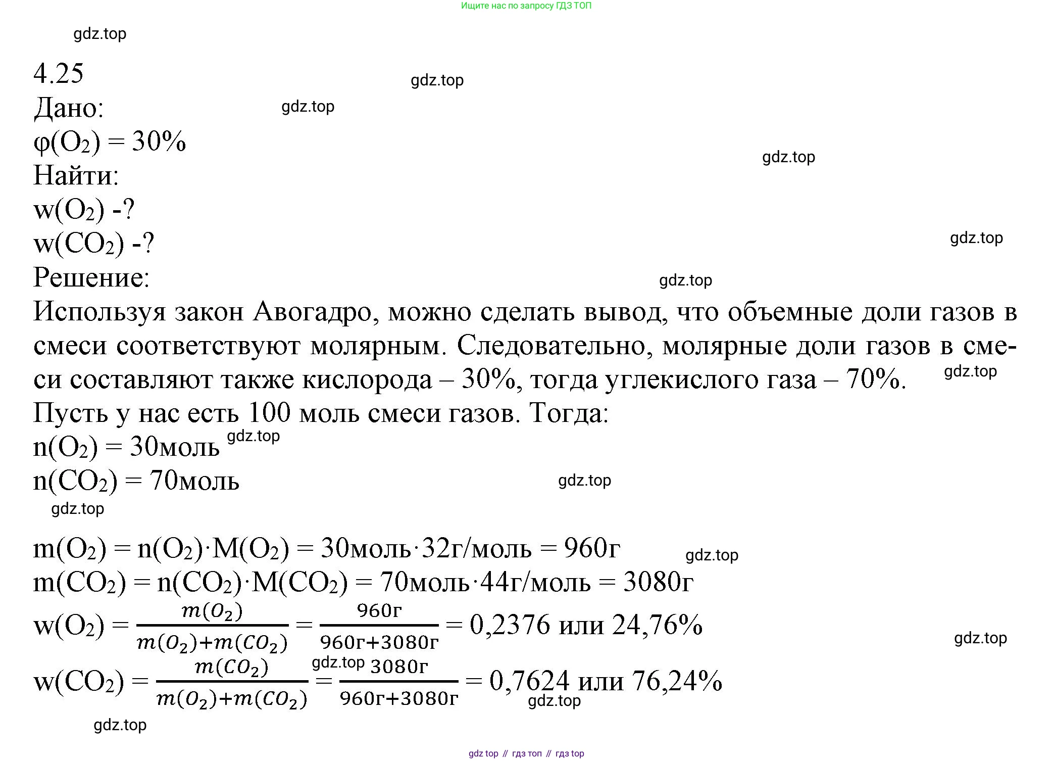 ГДЗ Химия, 8 класс Задачник, авторы: Кузнецова Нинель Евгеньевна, Левкин Антон Николаевич, издательство Вентана-граф, Москва, 2014, бирюзового цвета, страница 45, номер 4-25, Решение
