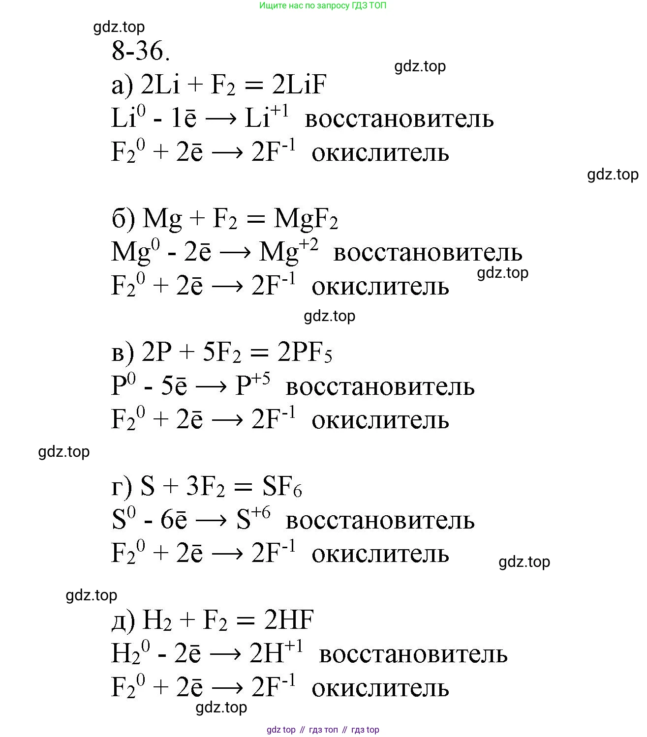 ГДЗ Химия, 8 класс Задачник, авторы: Кузнецова Нинель Евгеньевна, Левкин Антон Николаевич, издательство Вентана-граф, Москва, 2014, бирюзового цвета, страница 99, номер 8-36, Решение