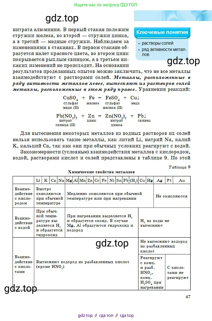 Химия, 8 класс Учебник, авторы: Оспанова Мейрамкуль Кабылбековна, Аухадиева Кырмызы Сейсенбековна, Белоусова Татьяна Геннадьевна, издательство Мектеп, Алматы, 2018, радужного цвета, страница 47