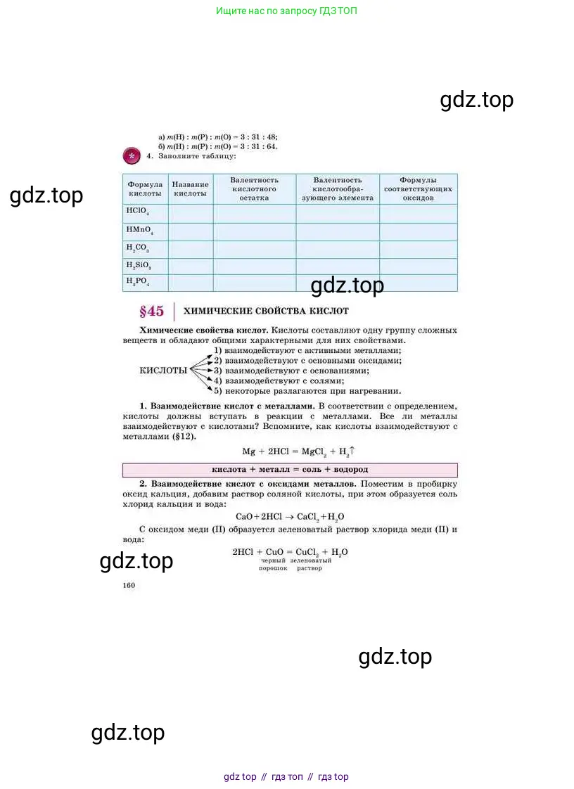 Химия, 8 класс Учебник, авторы: Усманова Майкамал Бигалиевна, Сакарьянова Куралай Назымовна, Сахариева Балнур Назымовна, издательство Атамұра, Алматы, 2018, радужного цвета, страница 160