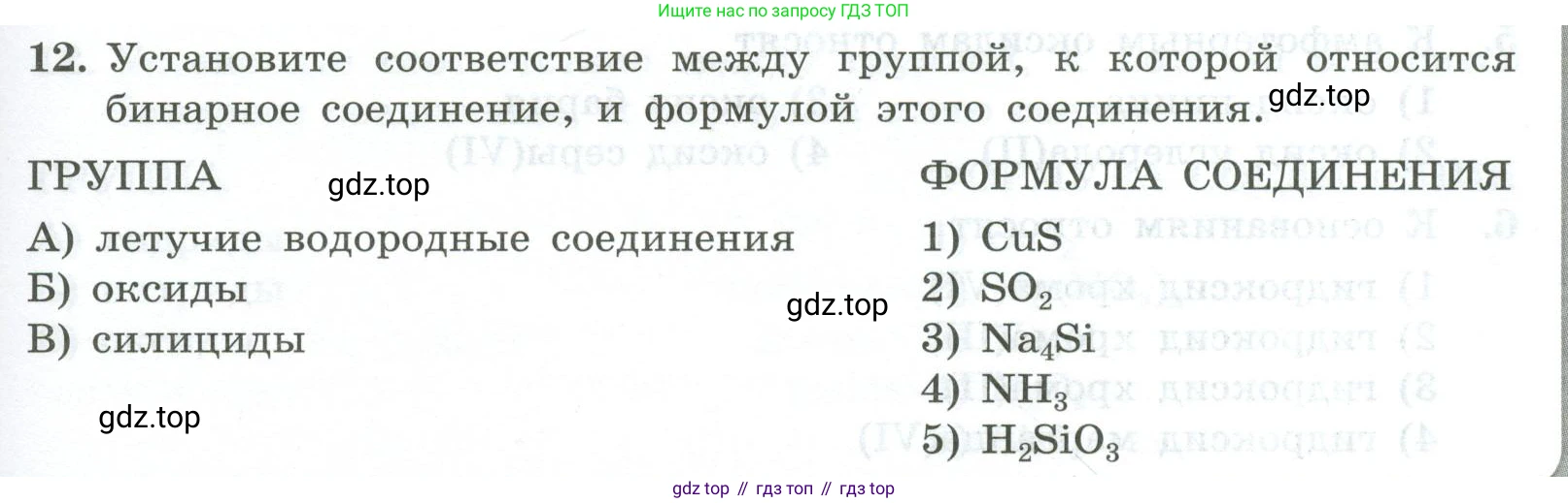 ГДЗ Химия, 9 класс Проверочные и контрольные работы, авторы: Габриелян Олег Саргисович, Лысова Галина Георгиевна, издательство Просвещение, Москва, 2023, белого цвета, страница 7, номер 12, Условие