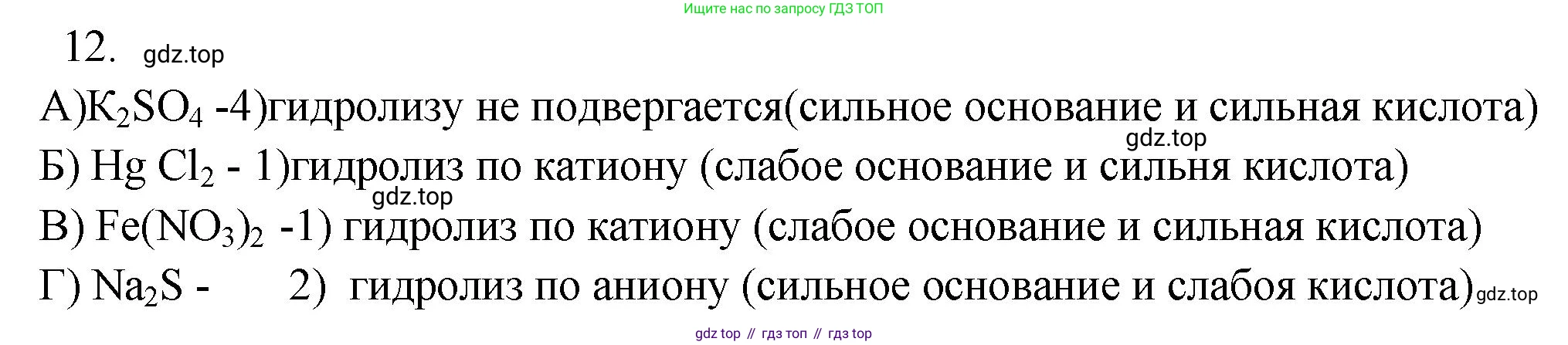 ГДЗ Химия, 9 класс Проверочные и контрольные работы, авторы: Габриелян Олег Саргисович, Лысова Галина Георгиевна, издательство Просвещение, Москва, 2023, белого цвета, страница 62, номер 12, Решение