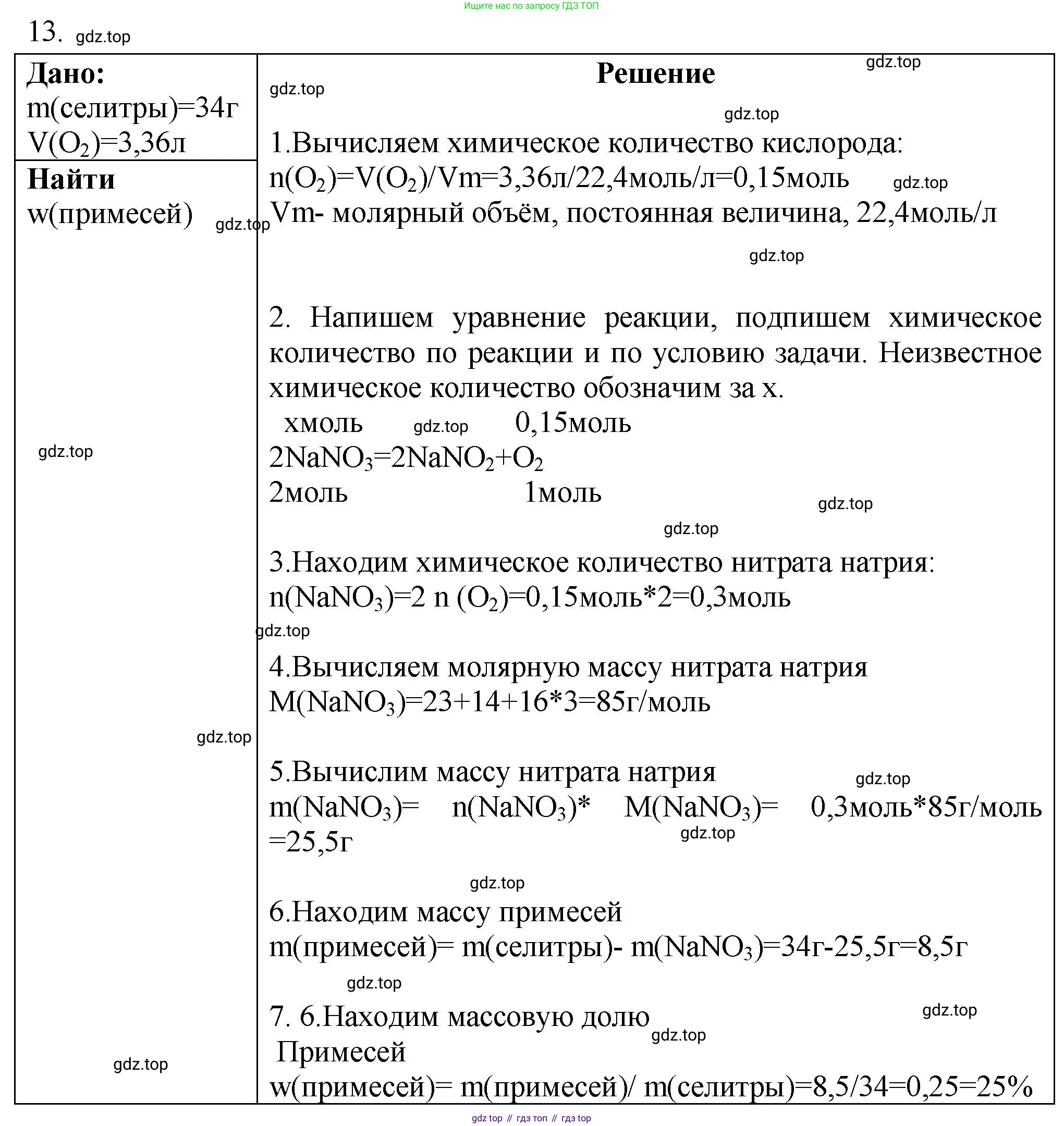 ГДЗ Химия, 9 класс Проверочные и контрольные работы, авторы: Габриелян Олег Саргисович, Лысова Галина Георгиевна, издательство Просвещение, Москва, 2023, белого цвета, страница 94, номер 13, Решение