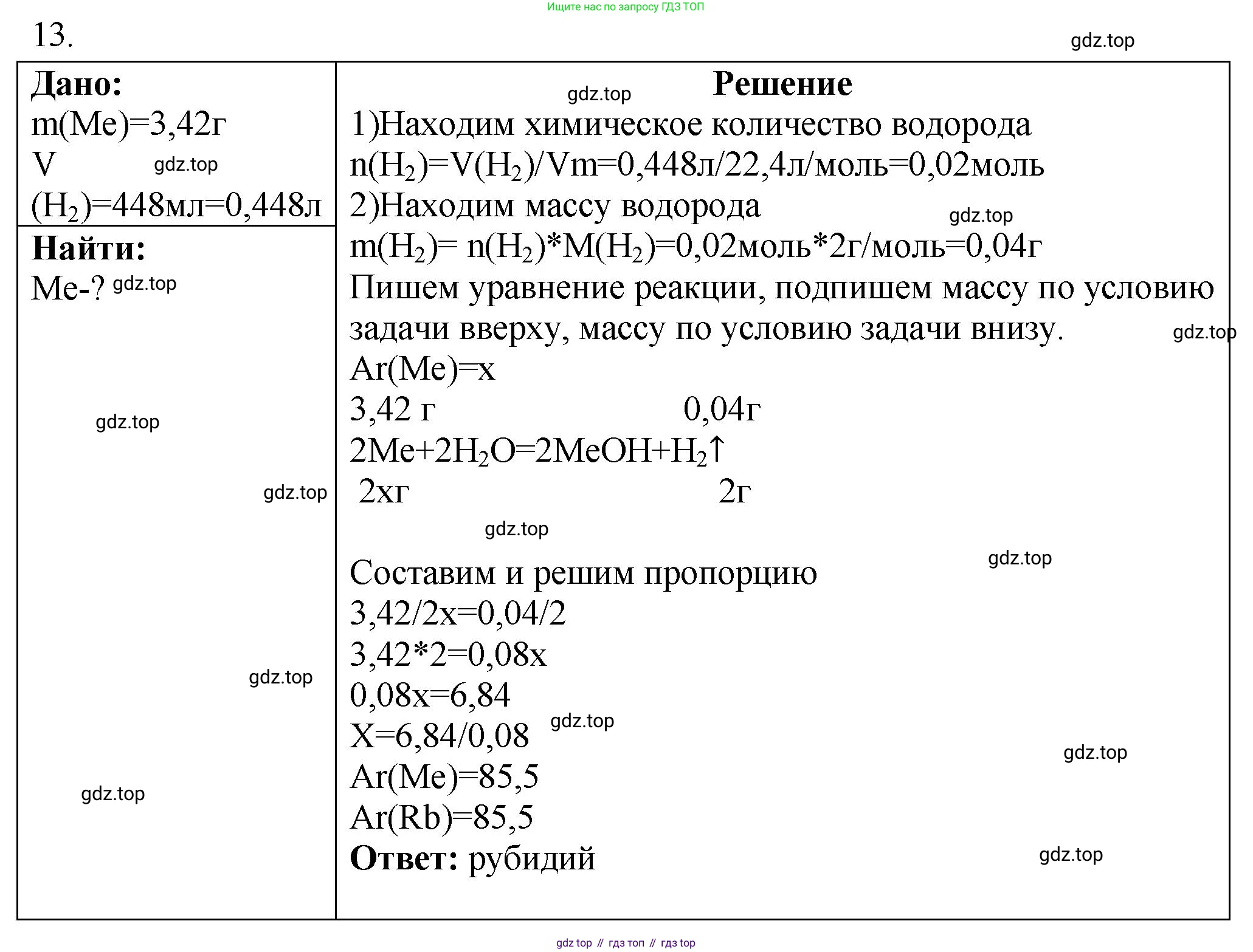 ГДЗ Химия, 9 класс Проверочные и контрольные работы, авторы: Габриелян Олег Саргисович, Лысова Галина Георгиевна, издательство Просвещение, Москва, 2023, белого цвета, страница 136, номер 13, Решение