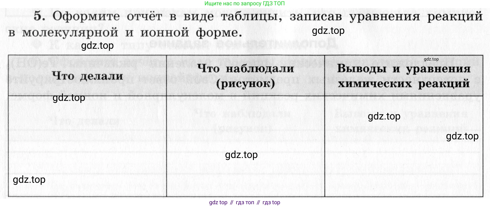 ГДЗ Химия, 9 класс Тетрадь для лабораторных опытов и практических работ, авторы: Габриелян Олег Саргисович, Аксенова Инна Васильевна, Остроумов Игорь Геннадьевич, издательство Просвещение, Москва, 2020, белого цвета, страница 42, номер 5, Условие
