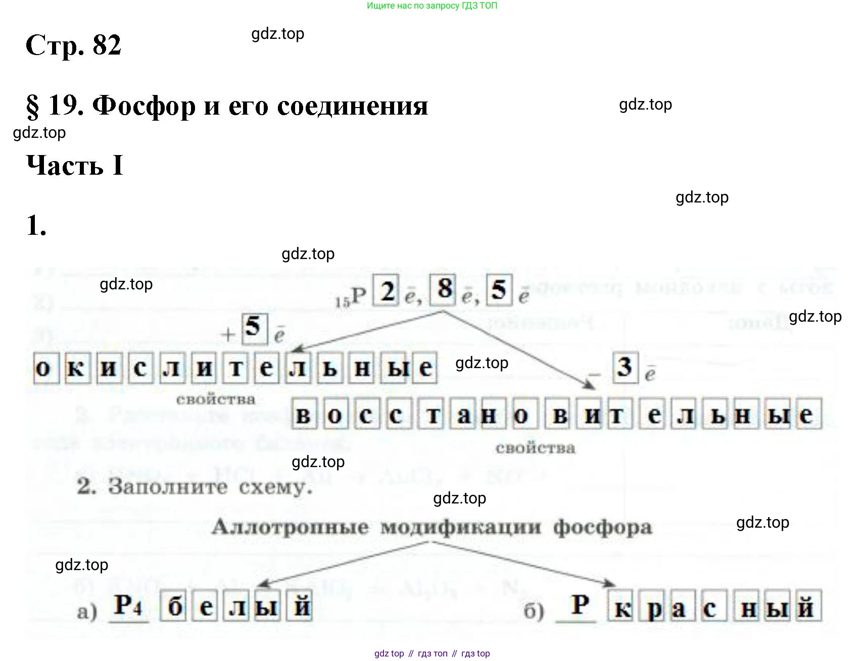 ГДЗ Химия, 9 класс рабочая тетрадь, авторы: Габриелян Олег Саргисович, Сладков Сергей Анатольевич, Остроумов Игорь Геннадьевич, издательство Просвещение, Москва, 2023, белого цвета, страница 82, номер 1, Решение