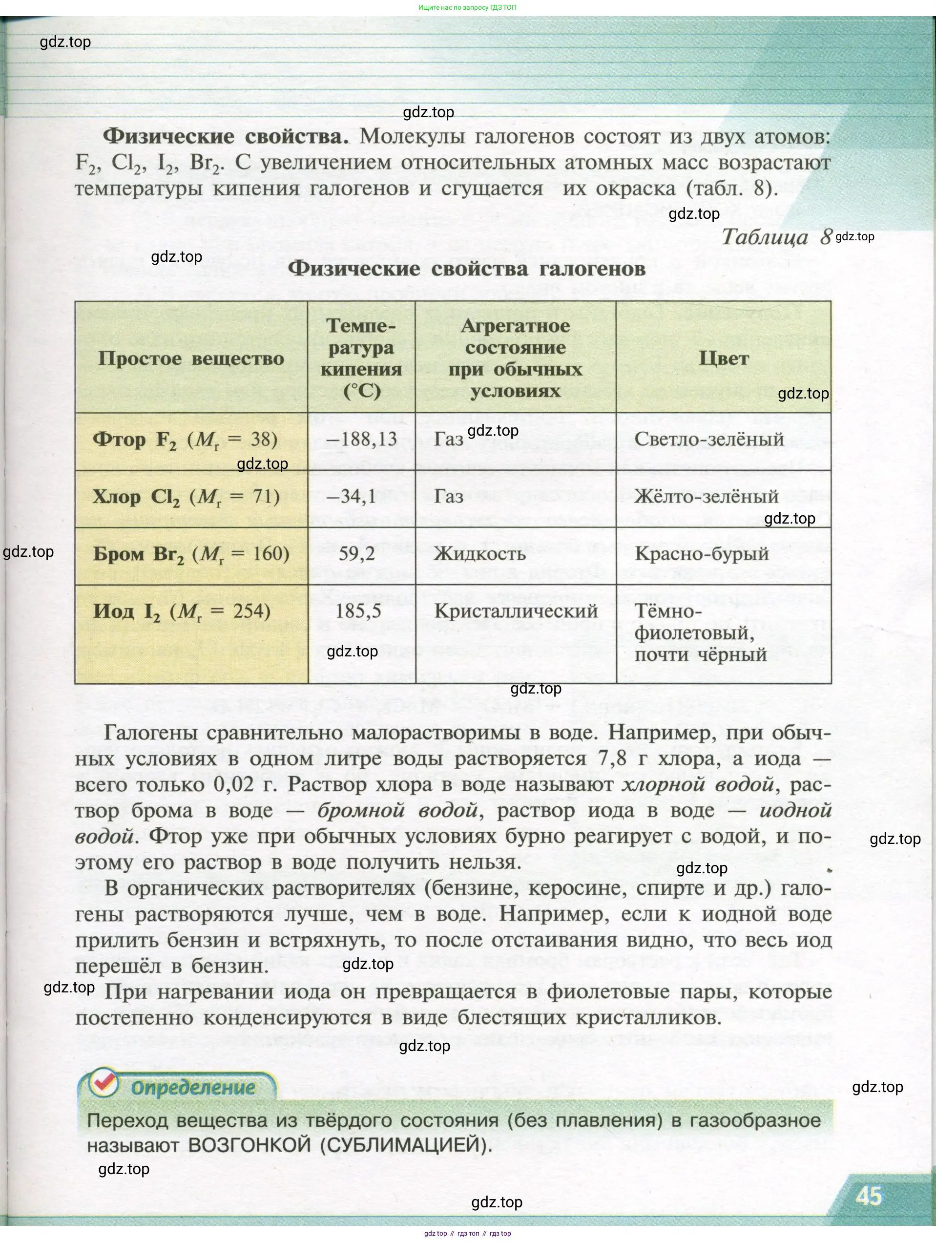 Химия, 9 класс Учебник, авторы: Рудзитис Гунтис Екабович, Фельдман Фриц Генрихович, издательство Просвещение, Москва, 2019 - 2023, зелёного цвета, страница 45