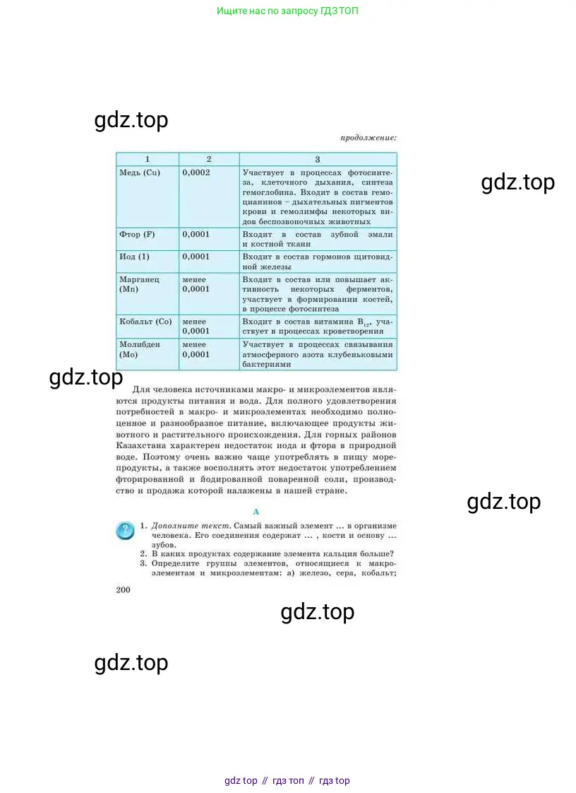 Химия, 9 класс Учебник, авторы: Усманова Майкамал Бигалиевна, Сакарьянова Куралай Назымовна, Сахариева Балнур Назымовна, издательство Атамұра, Алматы, 2019, голубого цвета, страница 200