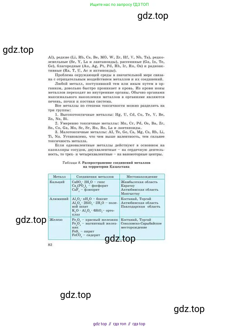 Химия, 9 класс Учебник, авторы: Усманова Майкамал Бигалиевна, Сакарьянова Куралай Назымовна, Сахариева Балнур Назымовна, издательство Атамұра, Алматы, 2019, голубого цвета, страница 82