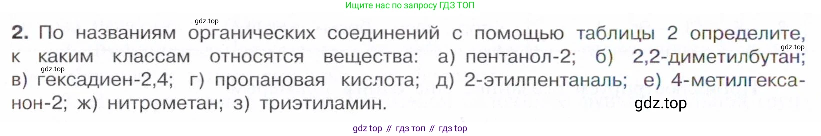 ГДЗ Химия, 10 класс Учебник, авторы: Габриелян Олег Саргисович, Остроумов Игорь Геннадьевич, Сладков Сергей Анатольевич, издательство Просвещение, Москва, 2021, белого цвета, страница 38, номер 2, Условие