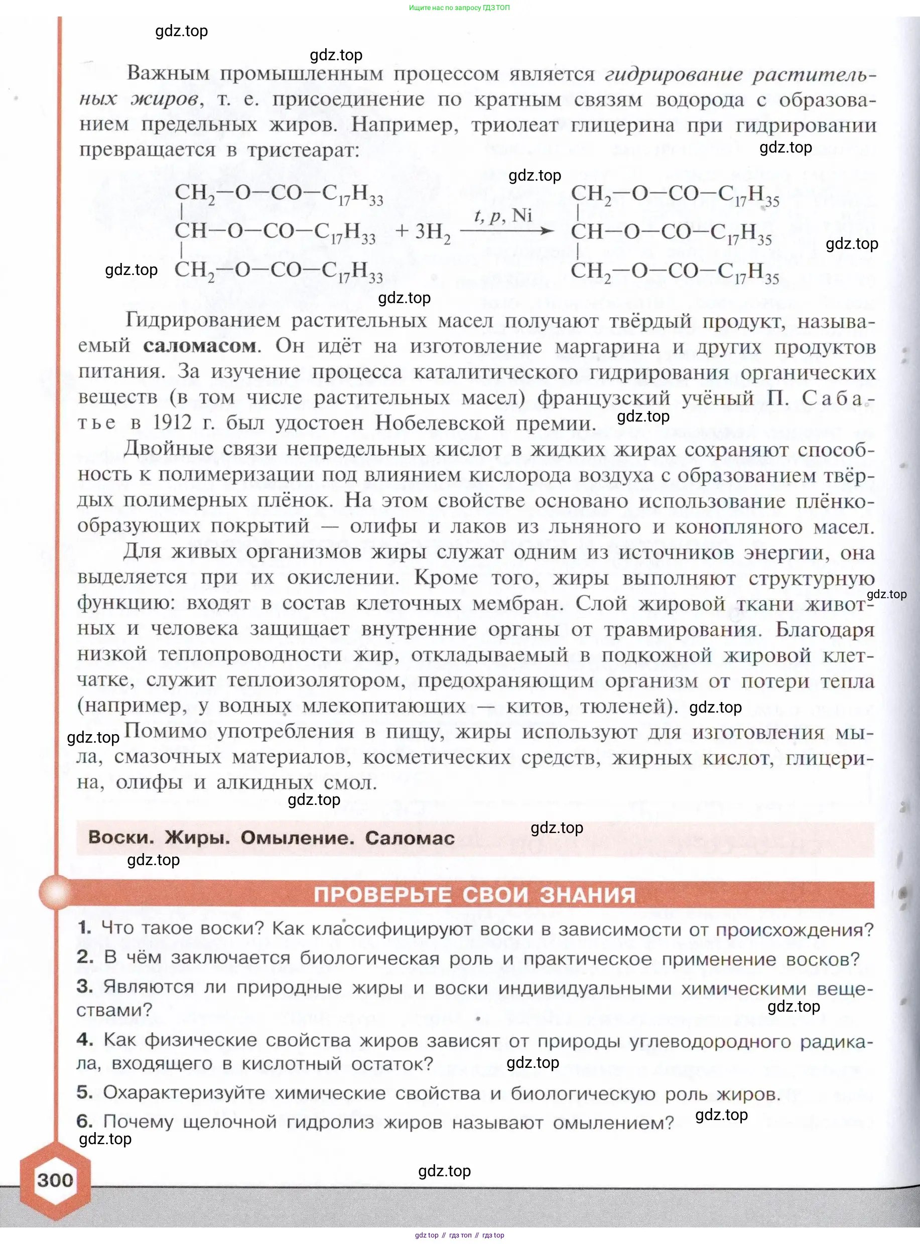 Химия, 10 класс Учебник, авторы: Габриелян Олег Саргисович, Остроумов Игорь Геннадьевич, Сладков Сергей Анатольевич, издательство Просвещение, Москва, 2021, белого цвета, страница 300