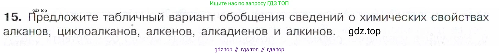 ГДЗ Химия, 10 класс Учебник, авторы: Габриелян Олег Саргисович, Остроумов Игорь Геннадьевич, Сладков Сергей Анатольевич, издательство Просвещение, Москва, 2021, белого цвета, страница 136, номер 15, Условие