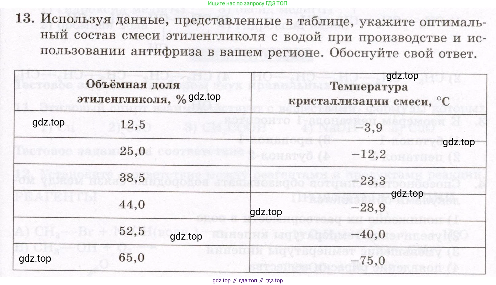 ГДЗ Химия, 10 класс Проверочные и контрольные работы, авторы: Габриелян Олег Саргисович, Лысова Галина Георгиевна, издательство Просвещение, Москва, 2022, белого цвета, страница 63, номер 13, Условие