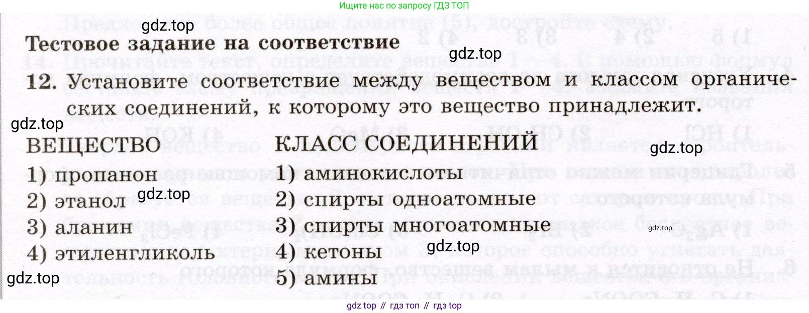 ГДЗ Химия, 10 класс Проверочные и контрольные работы, авторы: Габриелян Олег Саргисович, Лысова Галина Георгиевна, издательство Просвещение, Москва, 2022, белого цвета, страница 136, номер 12, Условие