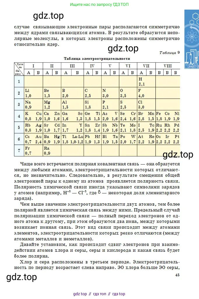Химия, 10 класс Учебник, авторы: Оспанова Мейрамкуль Кабылбековна, Аухадиева Кырмызы Сейсенбековна, Белоусова Татьяна Геннадьевна, издательство Мектеп, Алматы, 2019, страница 45